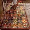 Kitchen Rug Anti-slip Waterproof Floor Mat Long PVC Leather Oil-proof Stain-resistant Carpet Vintage Style Home Decoration Rugs