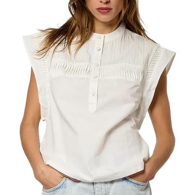 EDDAH Blouse Sleeveless 100% Cotton White