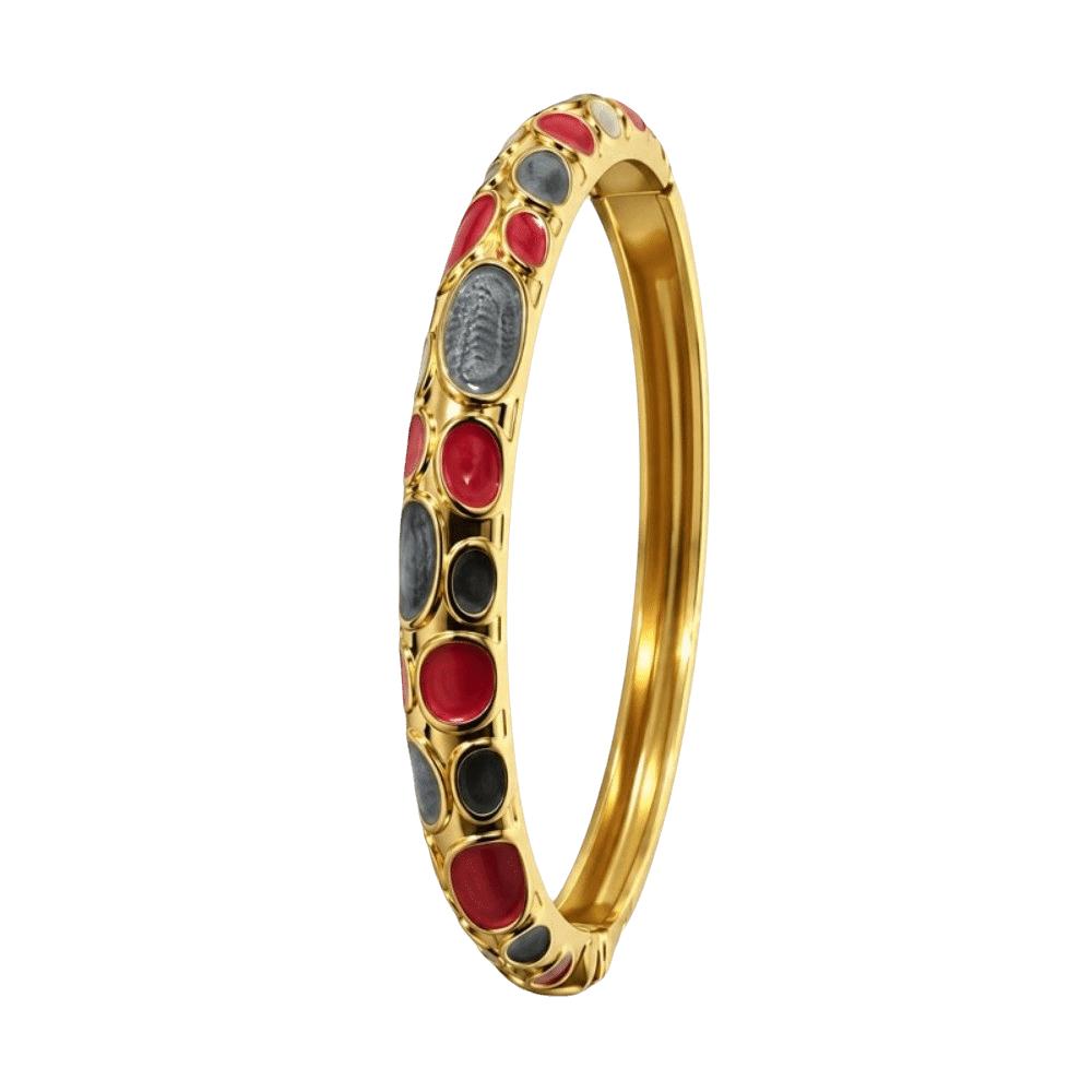 Traditional Rhinestone Bangle Colorful Women's Hand Bracelet Vintage Cloisonne Bangle Girls
