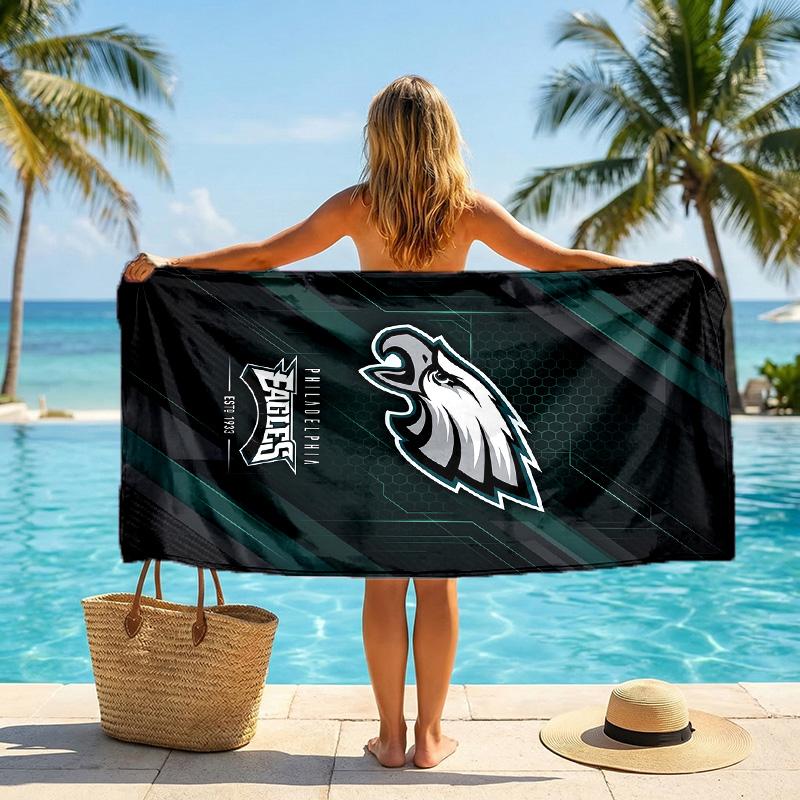 Philadelphia Eagles Fashion Beach Towel Portable Soft Quick Dry Towel For Swimming Camping Holiday Use