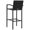 Bar Stool Set 4 Pieces Black Poly Rattan