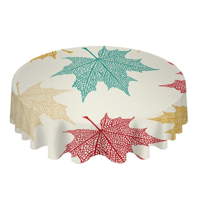 Осенние листья клена градиент круглая скатерть кухонный декор водонепроницаемая скатерть обеденный журнальный столик чехол коврик для пикника