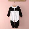 Newborn Toddler Baby Boy Girls Long Sleeve Hooded Zipper Panda Cartoon Warm Romper Jumpsuit Playsuit 0-3Y