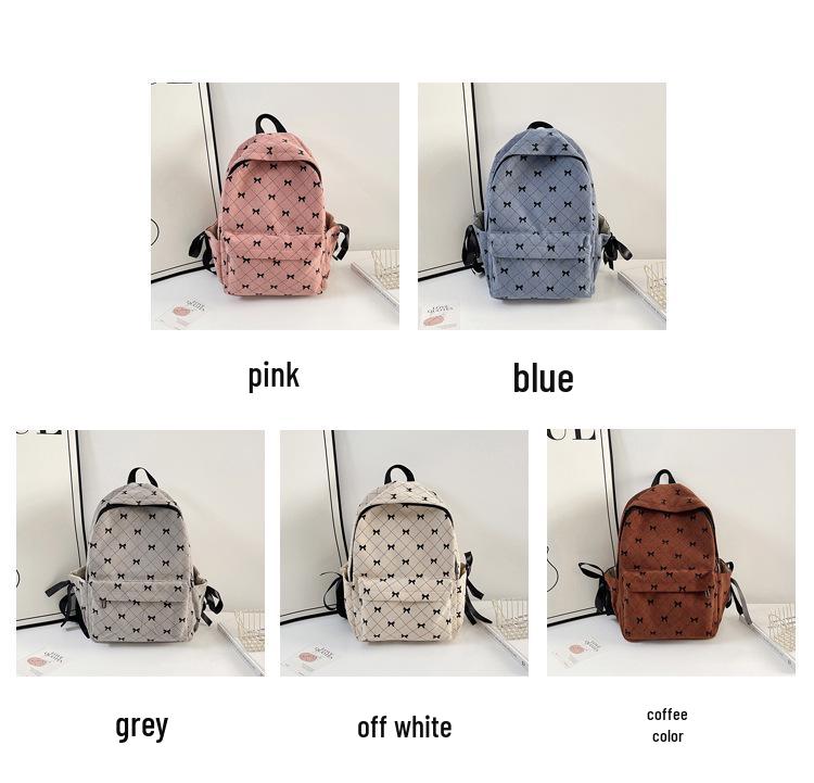 Women's Bowknot Corduroy Casual Backpack – Versatile Fall/Winter  Style