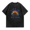 Womens Life Is Better On The Toon Funny Pontoon Boat Boating T Shirt Black 2XL vintage Washed Unisex homme Slightly Casual