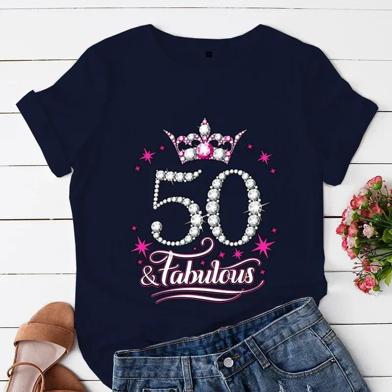 This Queen th Birthday Funny Women TShirt Fashion Casual Short Sleeve ONeck Streetwear Tees and Fabulous Summer Tops