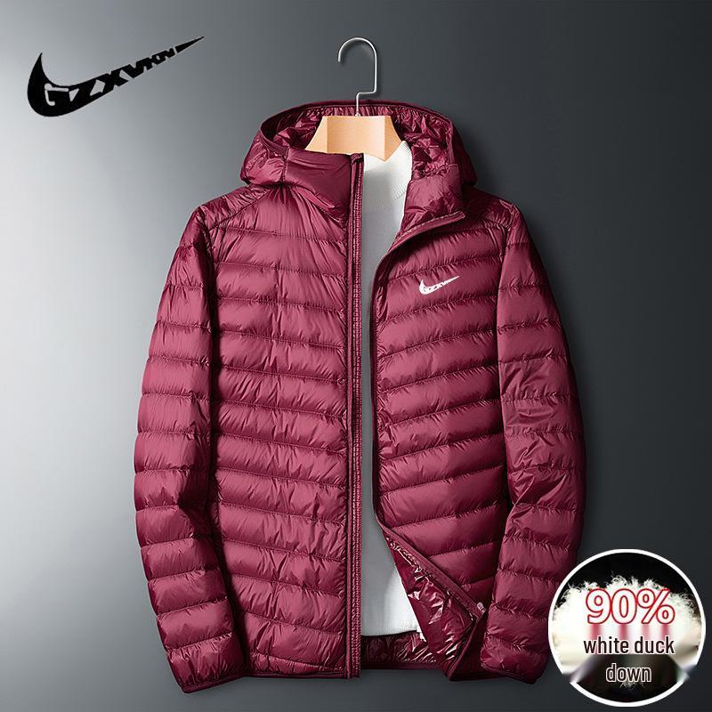 Мужская легкая пуховая куртка большого размера, повседневная и ветрозащитная для осени/зимы
