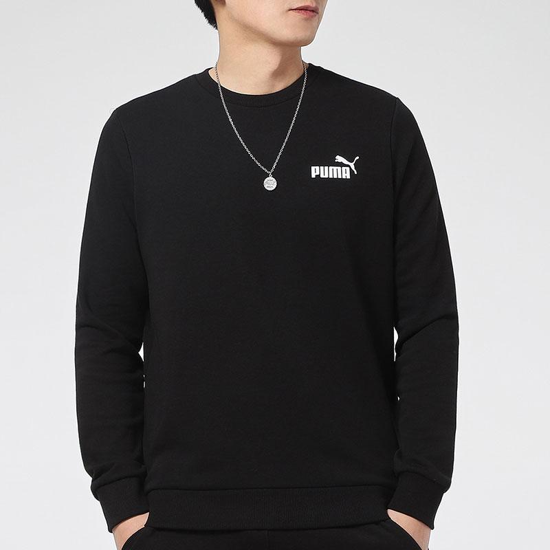 PUMA Sweatshirts Men's Black Crew Neck Moderate (Unisex) Sweatshirts 589034 01