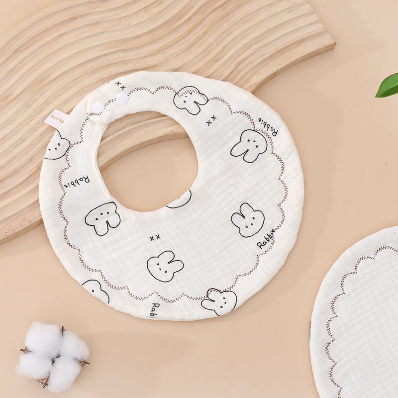 Хлопковый детский слюнявчик с вращением на 360° - Абсорбирующее круглое полотенце для слюны