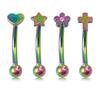 Star Curved Eyebrow Sticks Stainless Steel Punk Body Jewelry  All-gender