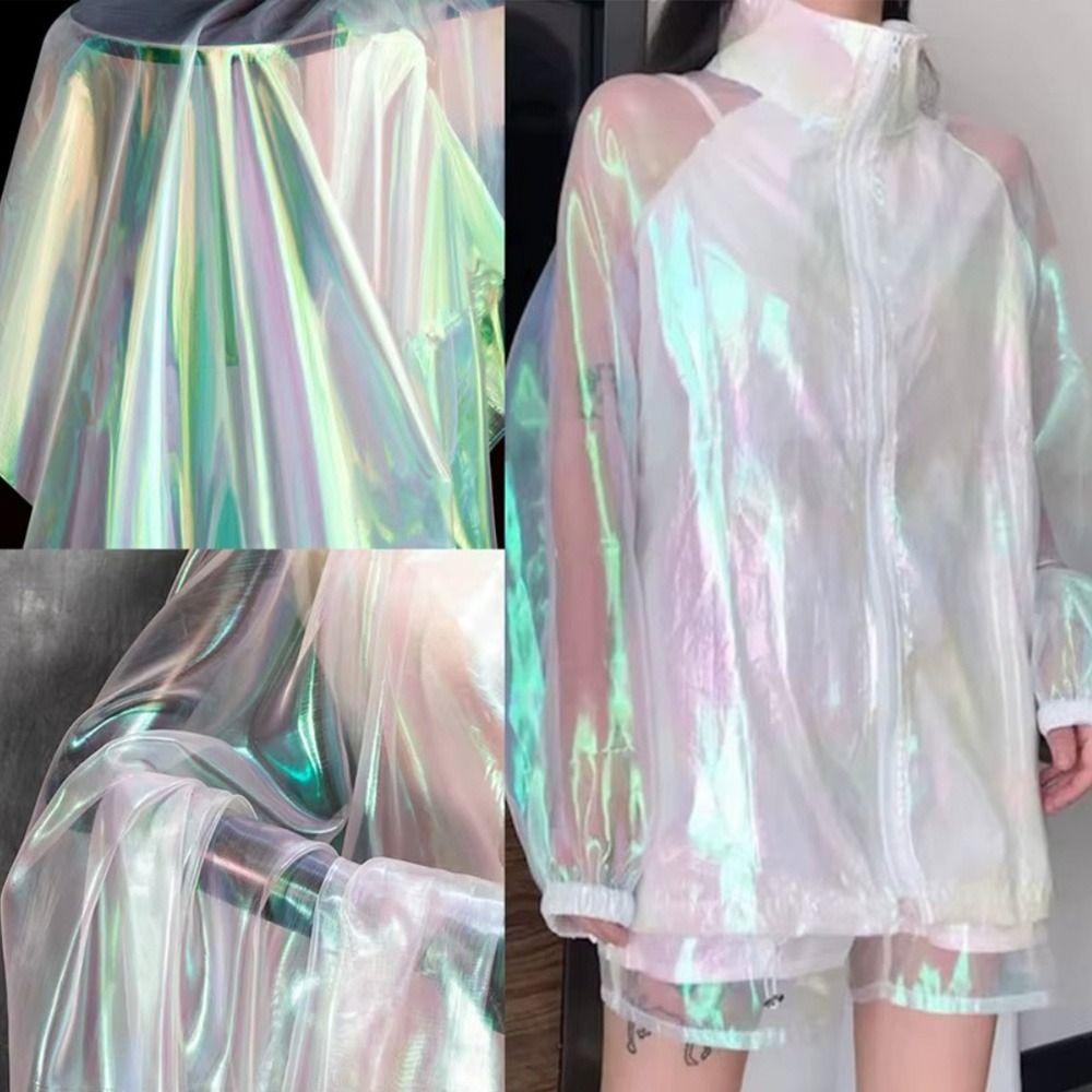 Thin Organza Fabrics Shiny Organza Dresses Fabric Handmade Materials Laser Tulle  Stage
