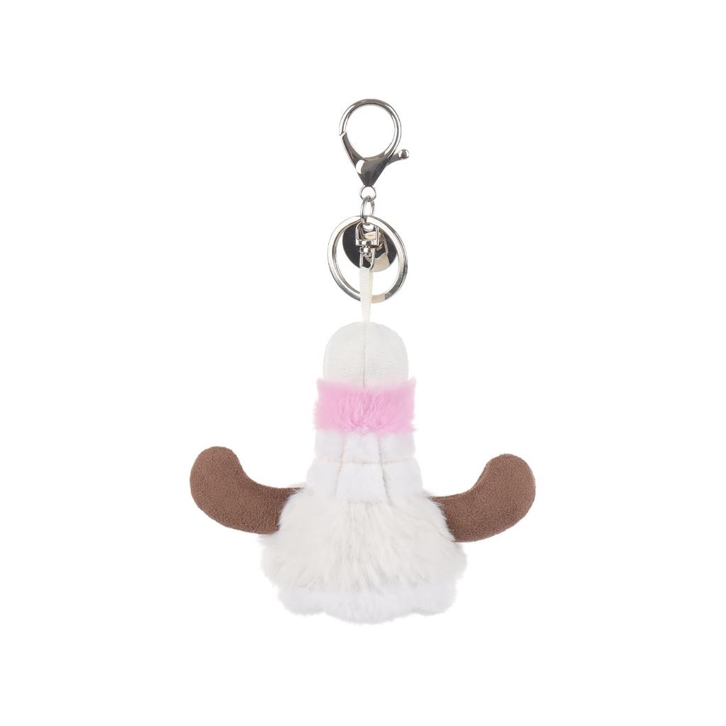 Apricot Lamb Badminton Cute Soft Keychain Plush Toy, Perfect for Boys and Girls, Fits Kids Backpacks and Purses, 9cm