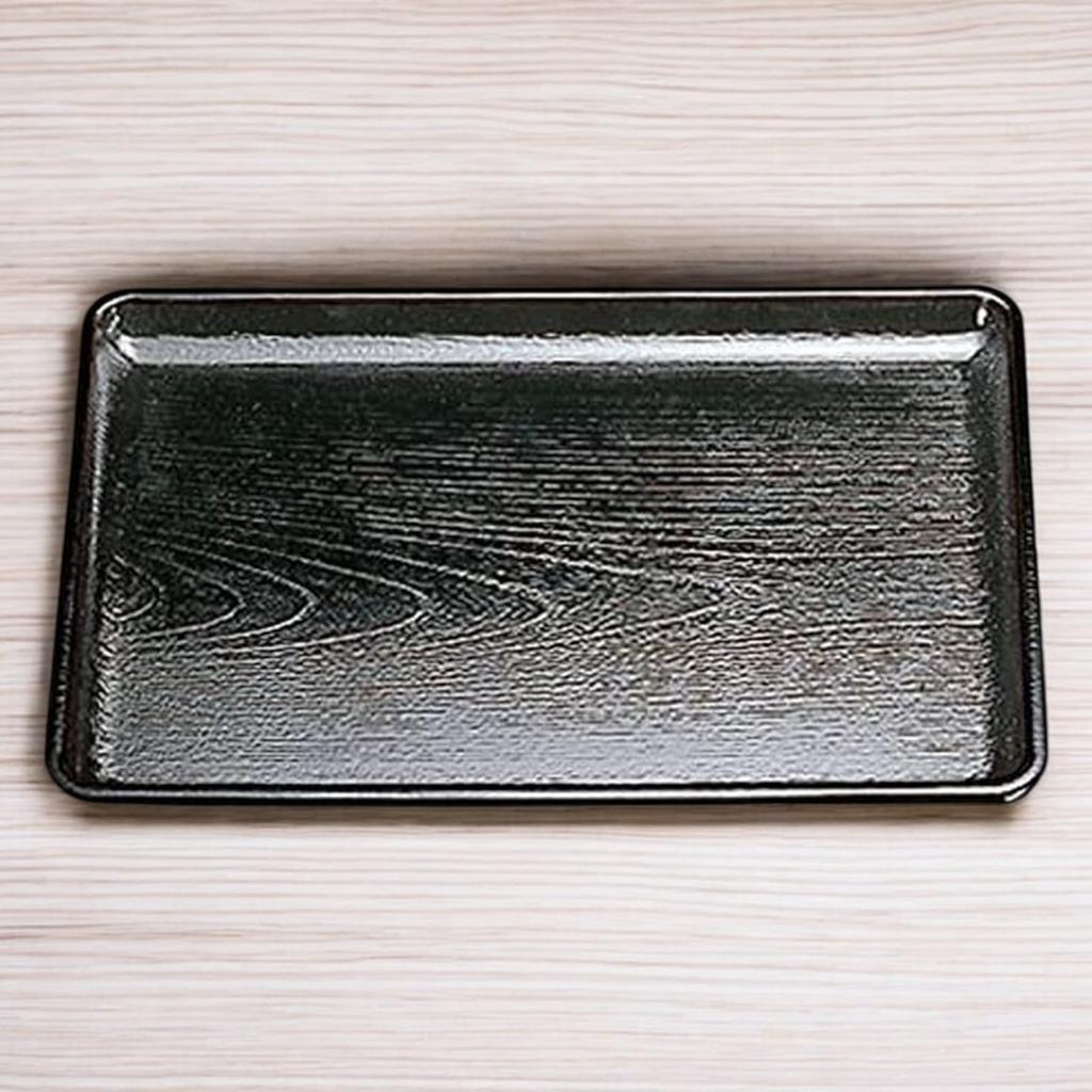 48cm Black Keyaki Kaiseki Tray 6 Shaku Lacquerware Made In Japan J-kitchens (Tray), (approx. 15.5cm), (ABS Resin),