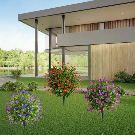 Искусственные топиарные шарообразные деревья, устойчивые к ультрафиолетовому излучению, искусственные растения с цветами, искусственные зеленые кустарники с шипами для украшения крыльца в помещении