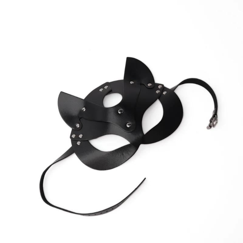Leather Mask Cat Face Mask Halloween Princess Party Prom Mask Half Face Catwoman Mask