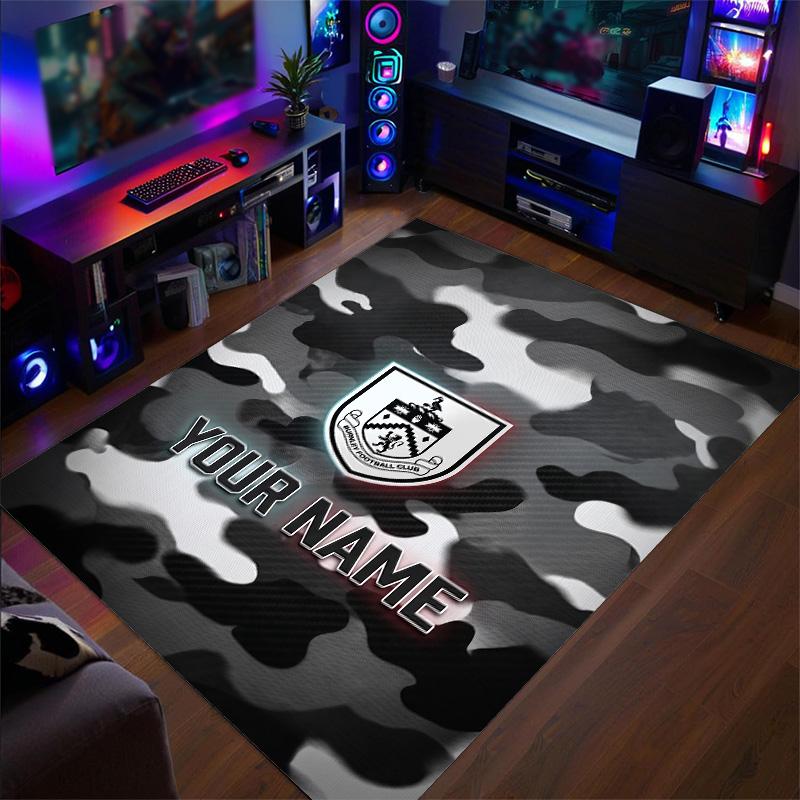 Crystal Velvet Rug Burnley Football Print Custom Name Text Floor Mat Home Decor