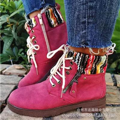 Осень и зима новые европейские и американские модные короткие сапоги больших размеров женские хлопковые сапоги шерстяные замшевые сапоги женские