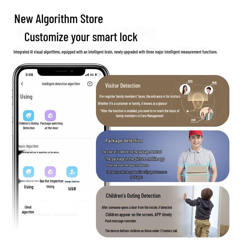 Ezviz DL50FVS 3D Face Recognition Smart Door Lock