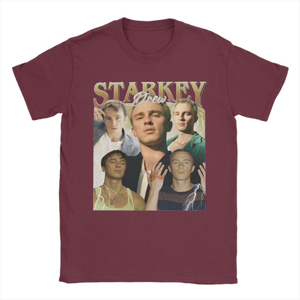 Винтажная футболка Drew Starkey Мужская Хлопковая Смешная Футболка С Круглым Вырезом Футболка С Коротким Рукавом Одежда С Принтом