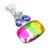 Bi-Color Tourmaline, Tanzanite 925 Sterling Silver Jewelry Pendant 2.0" AH-3270