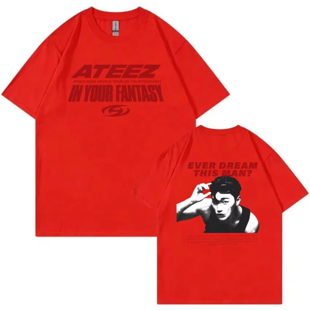 Модная футболка ATEEZ World Tour in Your Fantasy Ever Dream This Man для мужчин и женщин, корейский тренд, K-pop футболки, женская повседневная футболка