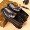 Fashion None Slip Mens Stitching Loafers Handmade Leather Business Shoes Wedding Formal Casual Shoes New Leisure Walk Male Slip On Flats