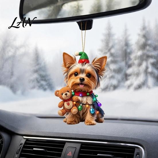 Lightweight Festival Decoration Christmas Animal Ornaments, Cute 2D Flat Acrylic Hanging Holiday Ornament for Tree Xmas Tree, Winter Party, Home Decor