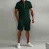 Summer Men's Polo Casual Loose Short Sleeve Shorts Sportswear Fashion Hundred Solid Colour Men's Two Piece Set