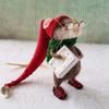 Мышь Кукла Рождественская Валяная из шерсти Мышь Рождественские Украшения Валяные из шерсти Милая Валяная из шерсти Мышь Поделки Украшения