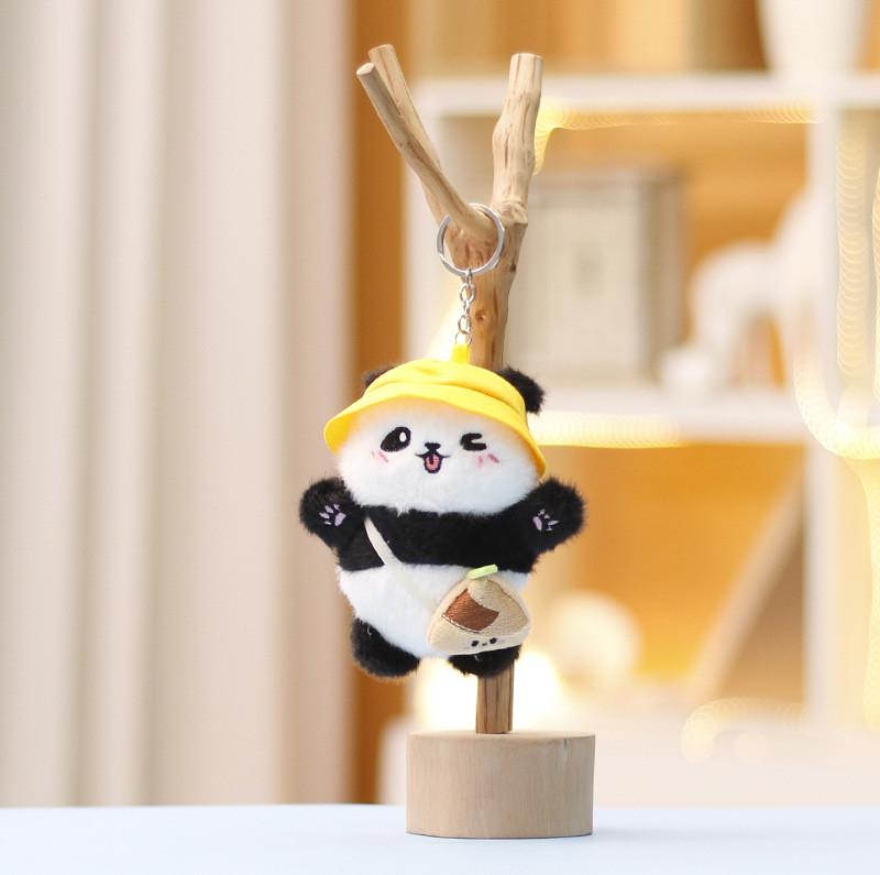 Plush Panda Toy With Keychain For Girls Soft Stuffed Animal Gift Kids For