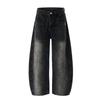 Kisko American Retro Bamboo Texture Contrast Stitching Deconstructed Scimitar Jeans Unisex Design Loose Straight Pants
