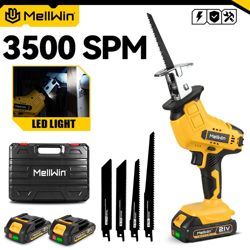 MELLWIN Аккумуляторная электрическая сабельная пила Ручная пила для резки дерева, металла, труб Электропила Инструмент для аккумулятора Makita 18V Штифт