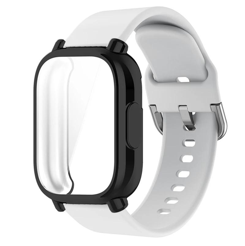 Защитный чехол+силиконовый ремешок для Xiaomi Redmi Watch 5 active/5 Lite Полное покрытие экрана ТПУ Мягкий чехол и дышащий спортивный ремешок