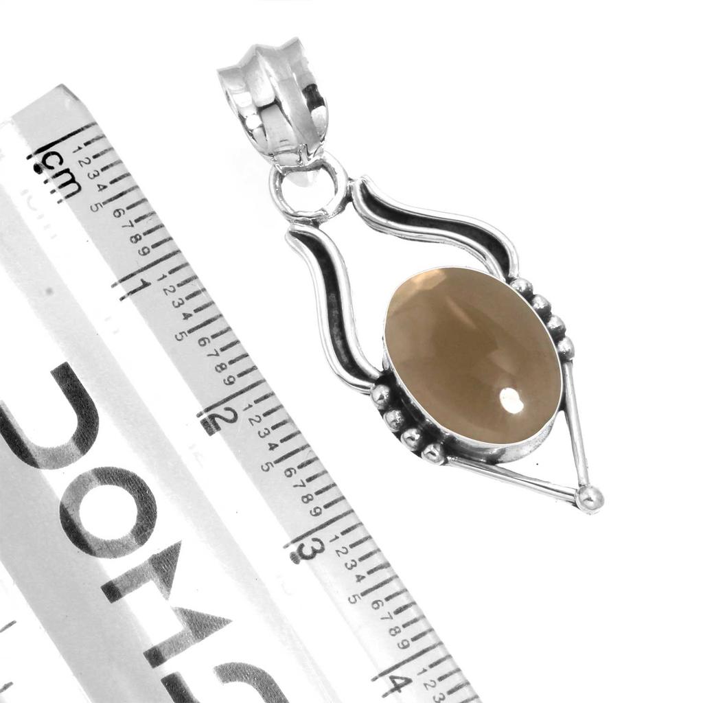 Подвеска из стерлингового серебра 925 пробы Женская Драгоценный камень Ручная работа Ювелирные изделия Подарок на День матери Малахит Лунный камень Розовый кварц Красный камень Дымчатый топаз Тигровый глаз Мода