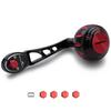 HEIGHTEN 80/90mm Reel Handle with 45mm Handle Knob, Compatible with Shimano, Daiwa, and Abu Baitcasting Reels, Ach Harmer Series (Black & Red) (199)