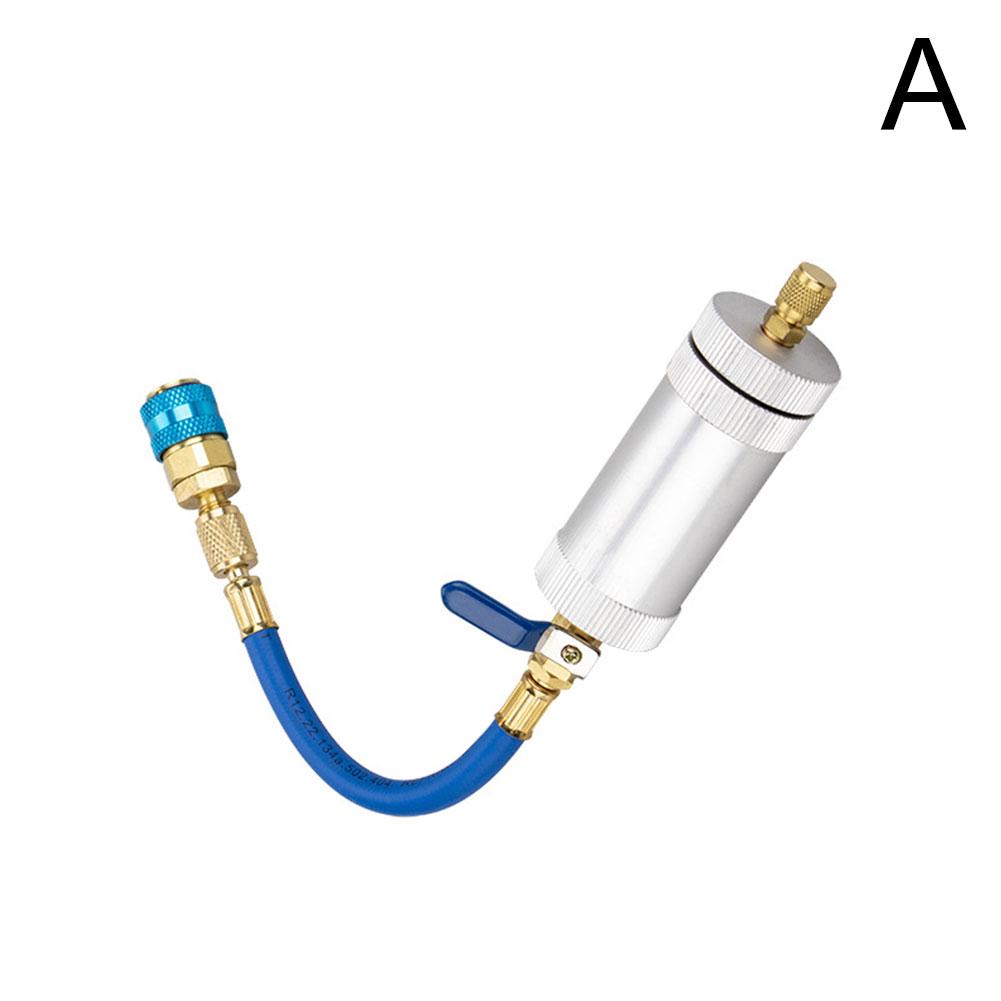 Car A/C Oil/Dye Injector 30Ml 1Oz with Low Side Quick Adapter Air Coupler 1/4 Oiler Syringe Automotive Injection Conditioni C5N1