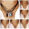 Faux Gemstone Rock Natural Quartz Healing Point Chakra Reiki Pendant Rope Necklace