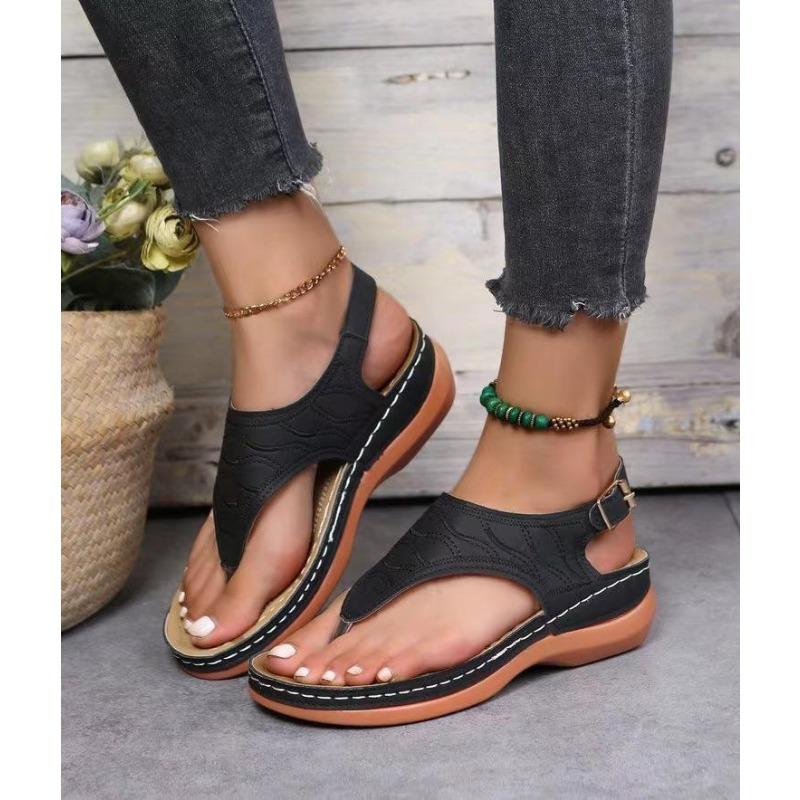 New Solid Color Embroidered Toe Women's Large Size Sandals Lis Sandal