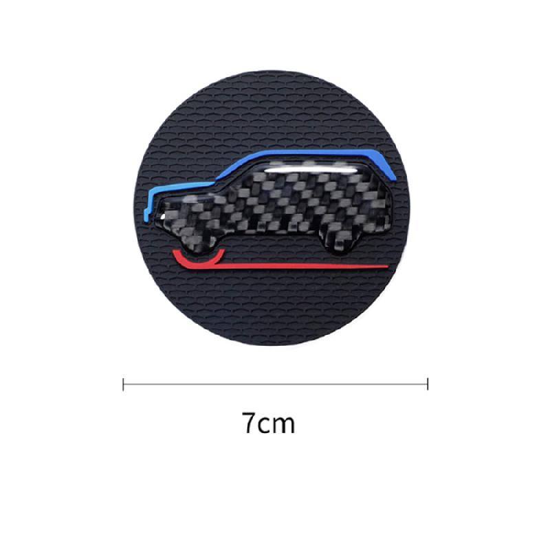 A Set Of 2 High-Quality Anti-Slip Elastic Long-Lasting Mats Made Of Real Carbon Fiber For In-Car Cup Holders