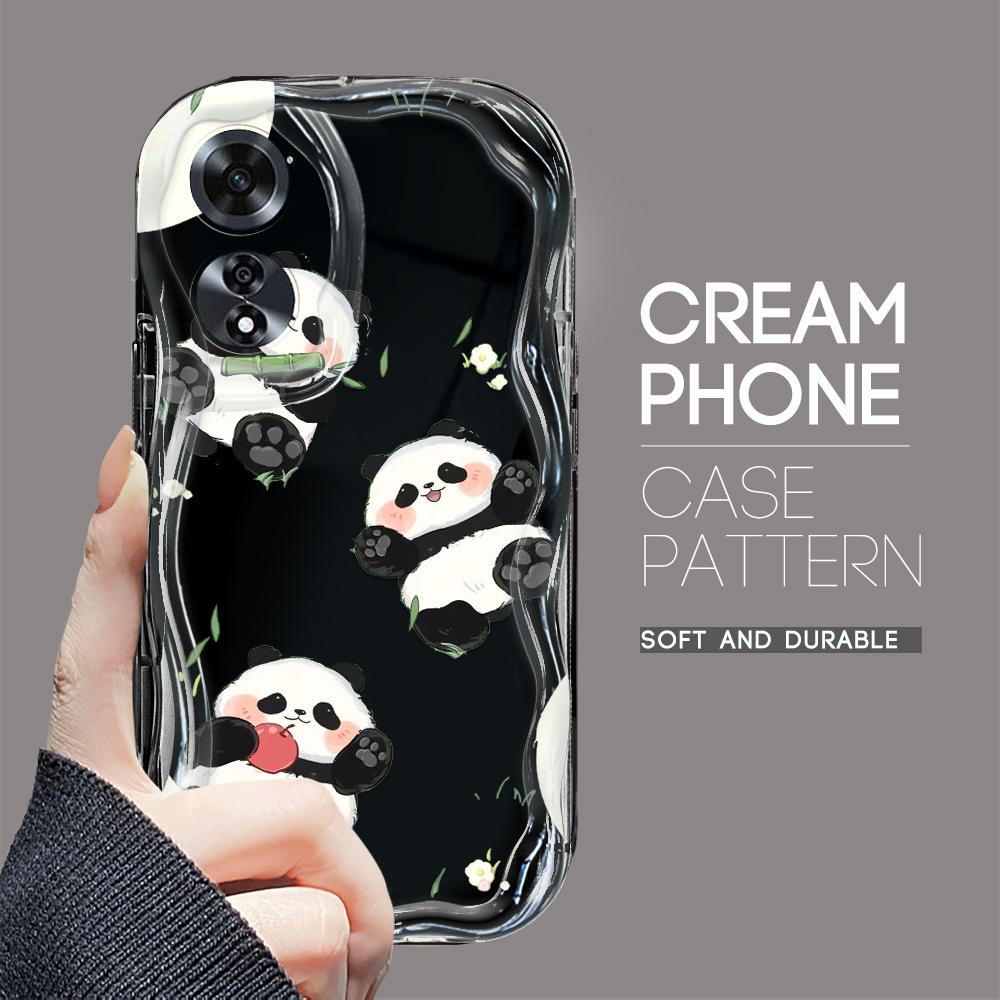Для OPPO A17 A18 A38 A58 A98 Reno7 Z 8Z 8T 11F 11 Pro Realme 12 Lite 12 Pro C30 мультяшный милый дизайн панды мягкий силиконовый полный защитный чехол для объектива