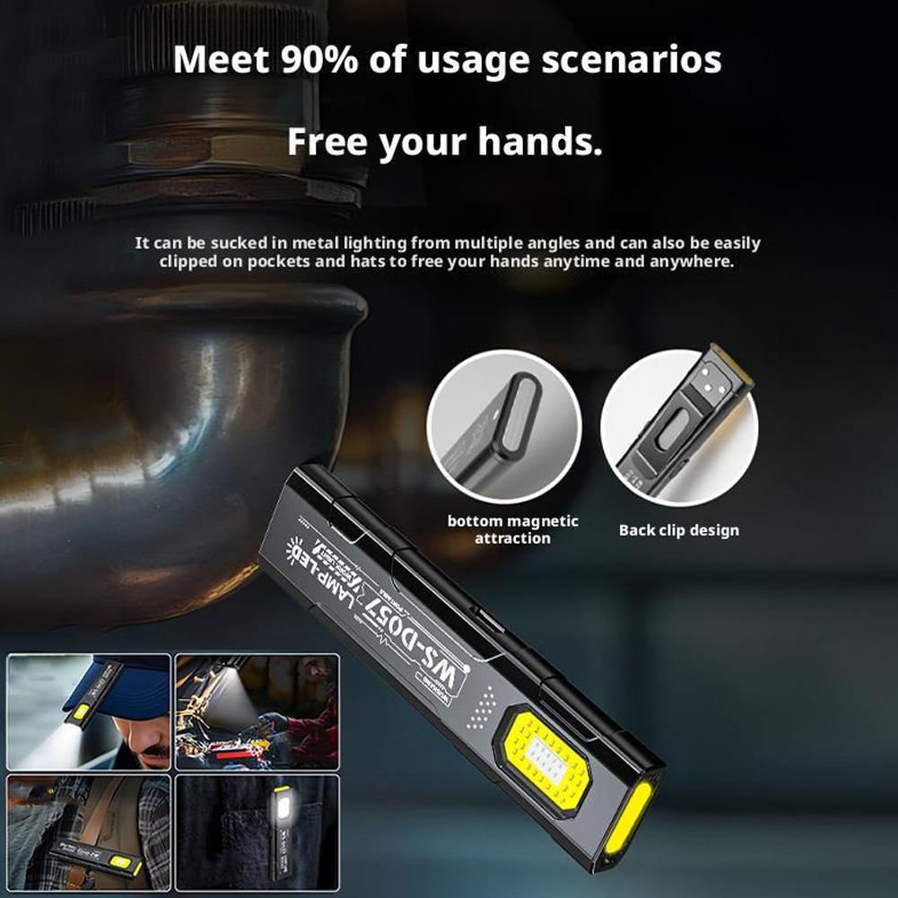 LED Keychain Flashlight Type C Rechargeable 550LM Portable Mini Torch Pocket Lantern Flood Work Light With Magnet For Emergency