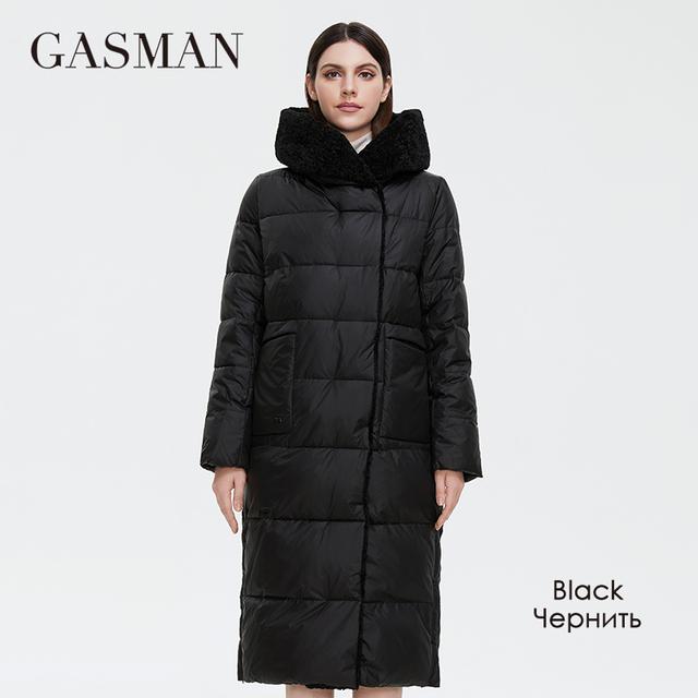 Gasman 2021 женская зимняя куртка, длинная куртка из искусственного меха с овечьими завитками, дизайнерское женское пальто, ветрозащитная шапка, женская куртка с большим карманом 81716