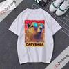 Футболка Capyeras Funny Cute Capybara Color Concert Tour Cute Animal с короткими рукавами и круглым вырезом, свободный топ Harajuku