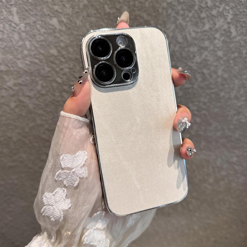 Джинсовый чехол для iPhone 16 Pro: Полное покрытие, Защита от падений, Премиальное ощущение для моделей Apple 15/14