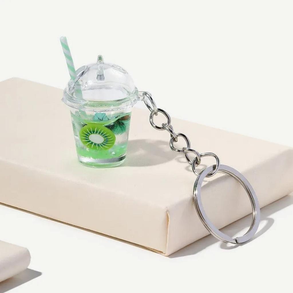 Fruit Luminous Cup Keychain Milk Tea Pendant