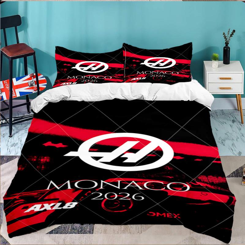 3PCS F1 Team Bedding Set,Including 1pc Duvet Cover And 2pcs Pillowcases Perfect for Bedroom, Dormitory, Large size Fan Christmas gift