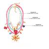 3PCS Dopamine Summer Vacation Beaded Necklace Heart Ocean Style Pendant Necklaces