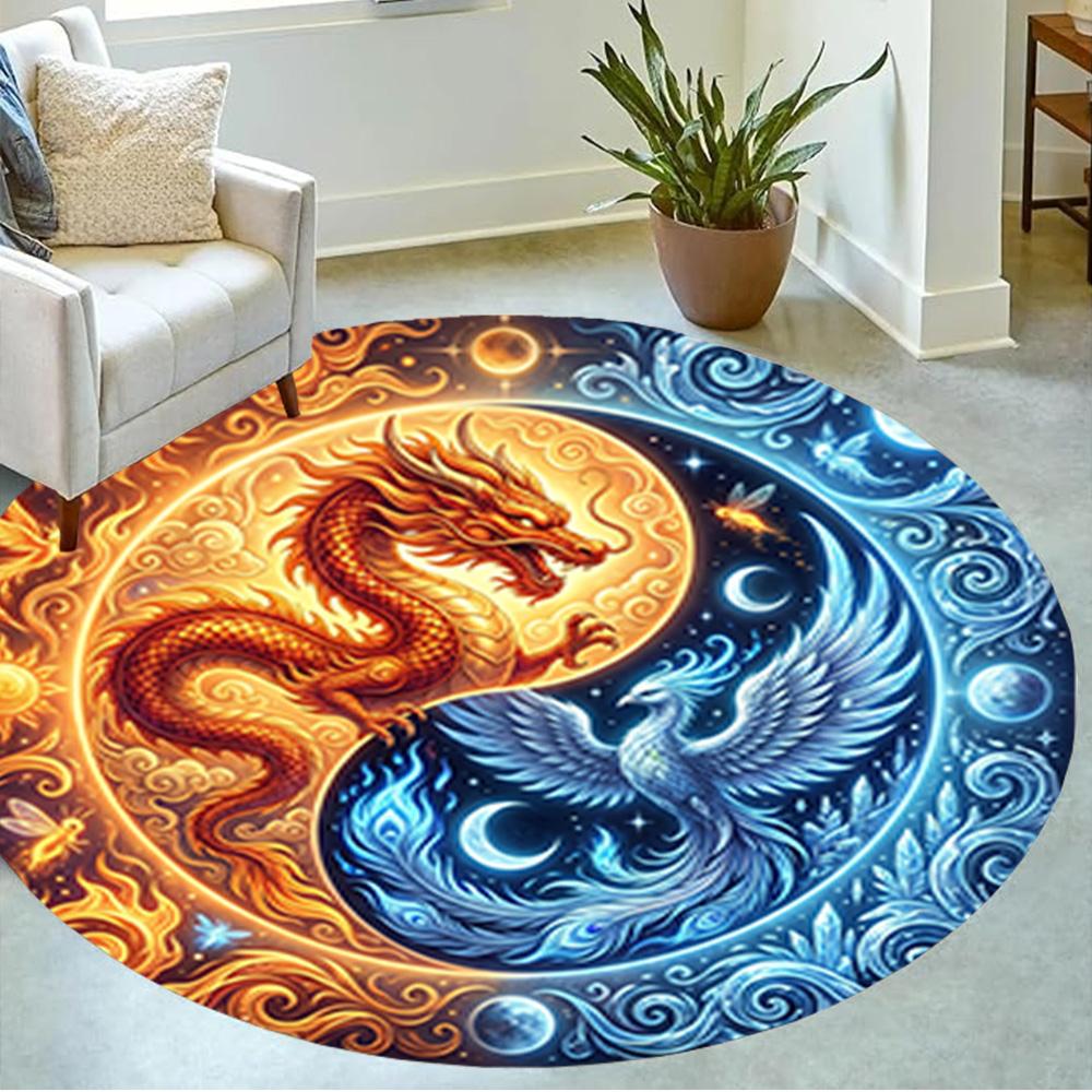 1pc Yin Yang Tree Design Non Slip Home Carpet Living Room Decoration Gift Idea