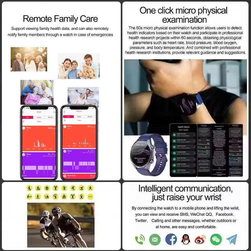 2025 Новые CES Наука Помощь для сна Смарт-часы Мужские Лазерное лечение Три Высоких ЭКГ+ФПГ Температура тела BT Звонок Здоровье Смарт-часы