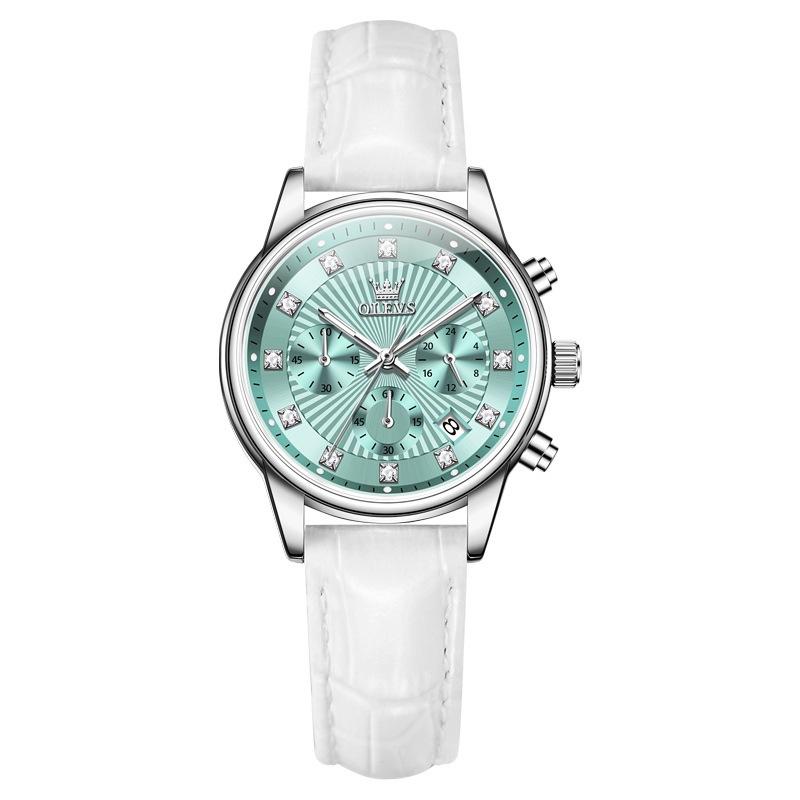 OLEVS Бизнес хронограф кварцевые часы для женщин оригинальный календарь модные женские наручные часы водонепроницаемые женские наручные часы